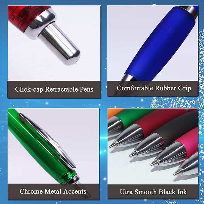 100 Pack Personalized Pens With Your Custom Logo Message - Customizable Gifts In Bulk -Custom Advertising Message - Party Favors