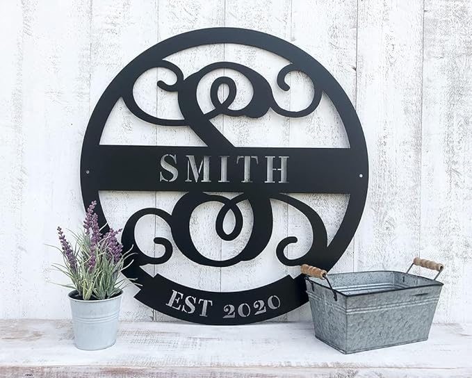 RealSteel Farmhouse Decor, Custom Metal Signs, Last Name Sign, House Warming Gifts New Home, Personalized Wedding Gift, Family Name Art, Outdoor Gardens