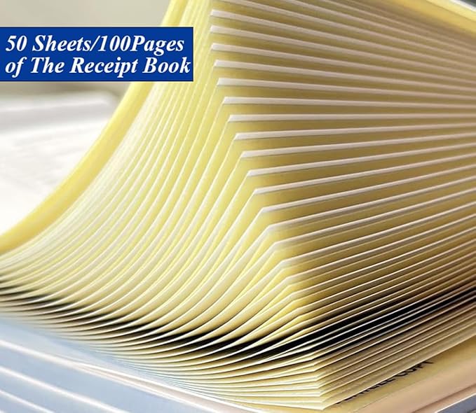 (2-Pack) Thank You Receipt Book - 5.5" x 8.5" Cardboard 2-Part Carbonless Sales Invoice Book, 100 Sheets Invoice Pad with Cardboard for Small Business