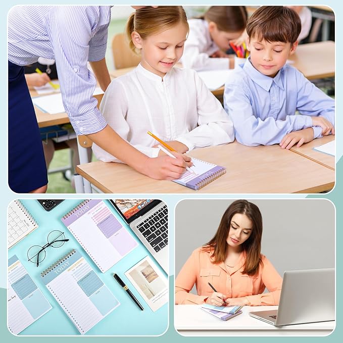 Thboxes 2 Packs To Do List Notepad, 104 Pages To Do List Notebook A5 Undated Daily Planner Notepad with Task Checklist Home Office School Supplies