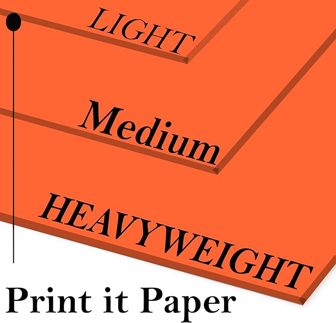 Print It - Vellum Bristol Colored Cardstock Cover Paper, 67 Lb, 8.5" X 11”, Heavyweight Colored Cardstock for Crafts, School, Invitations, And Office Use - Decoration Drawing 250/Case-Orange