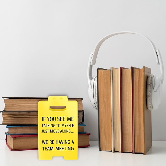 Smilelife Funny Office Cubicle Decor We're Having A Team Meeting Desk Sign Team Office Gag Gifts for Coworker Teammate Employee Boss Manager