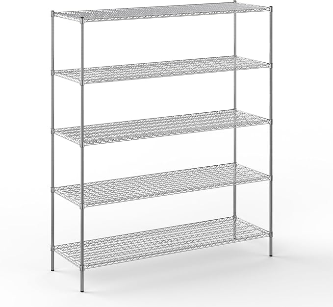 Regal Altair 24" Deep x 72" Wide x 86" Height Wire Shelving Kit | 5-Tier | NSF Commercial Storage Rack Unit