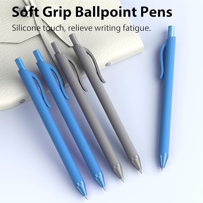 JIMMIDDA Pens Bulk, 107 Pack Ballpoint Black & Blue Ink, 1.0MM Medium Point Wholesale Retractable for Smooth Writing, Quick Drying No Bleed Journaling for Office School Supplies Home Work