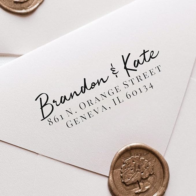 Self Inking Modern Address Stamps | Custom Return Address Stamper (Brandon, Xtra Wide)