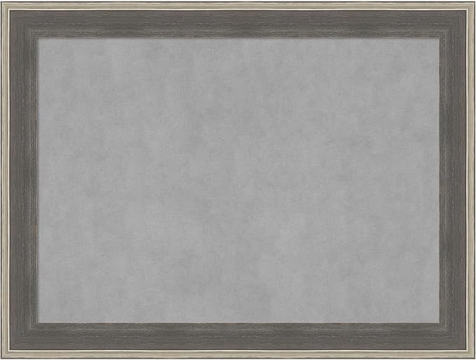Amanti Art Grey Framed Magnetic Board 25x33 Medium Vision Board for use with Magnets, 100% Metal Sheet to Display Items as Office Decor or for Home Organization in mudroom, Kitchen or Kids Room