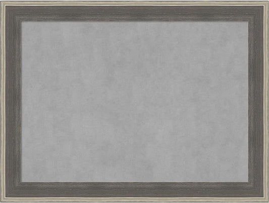 Amanti Art Grey Framed Magnetic Board 25x33 Medium Vision Board for use with Magnets, 100% Metal Sheet to Display Items as Office Decor or for Home Organization in mudroom, Kitchen or Kids Room