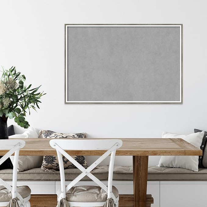 Amanti Art Silver Framed Magnetic Board 25x37 Large Vision Board for use with Magnets, 100% Metal Sheet to Display Items as Office Decor or for Home Organization in mudroom, Kitchen or Kids Room