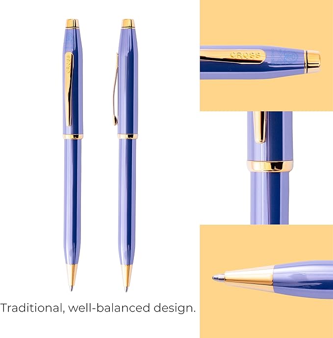 Cross Century II Lavender Blue with 23KT Gold Plated Appointments Ballpoint Pen