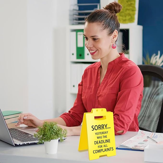Smilelife Funny Office Cubicle Decor Yesterday Was The Deadline for All Complaints Desk Sign Team Office Gag Gifts for Coworker Teammate Employee Boss