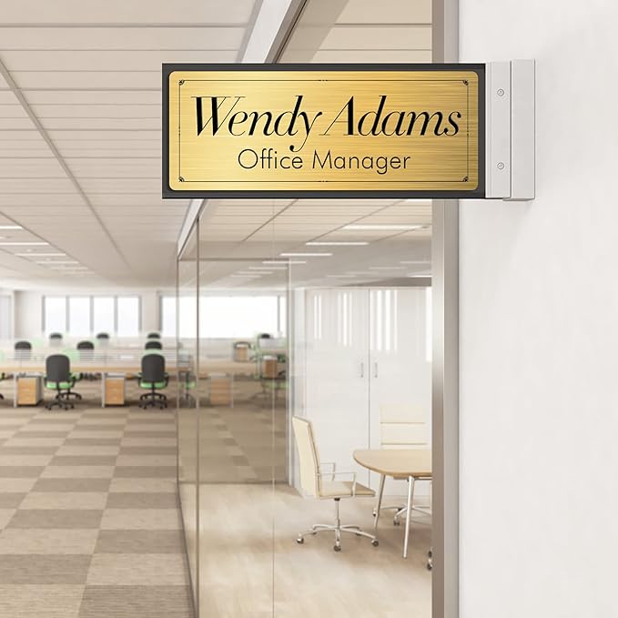 Custom Office Door Signs - Personalized Name Plates for Doors - Professional Office Signs - Rectangle