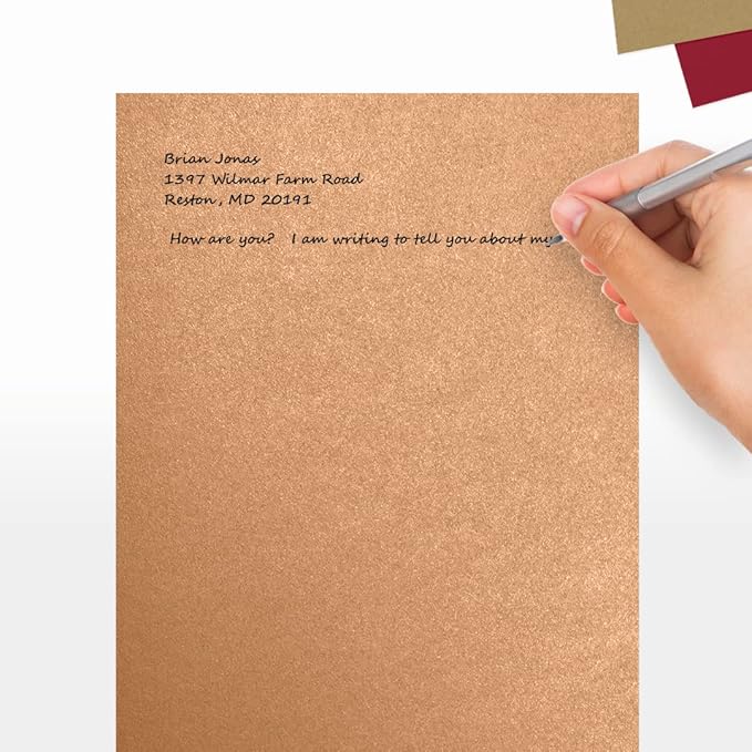 LUXPaper 8.5" x 11" Paper | Letter Size | Copper Metallic | 80lb. Text | 50 Qty
