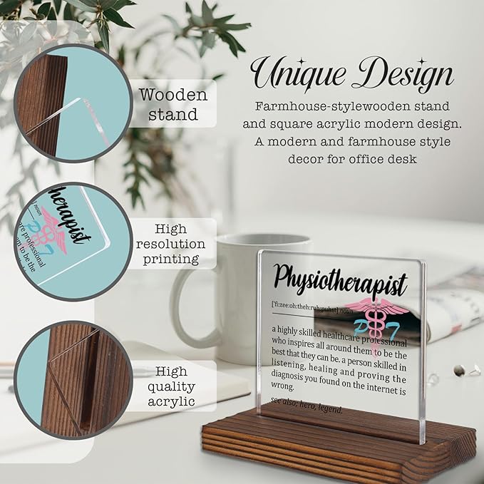 Physiotherapist Appreciation Gift Desk Sign, Funny Physical Therapy Office Decor for PTs, Thank You Gift for Physiotherapy Professionals PA062