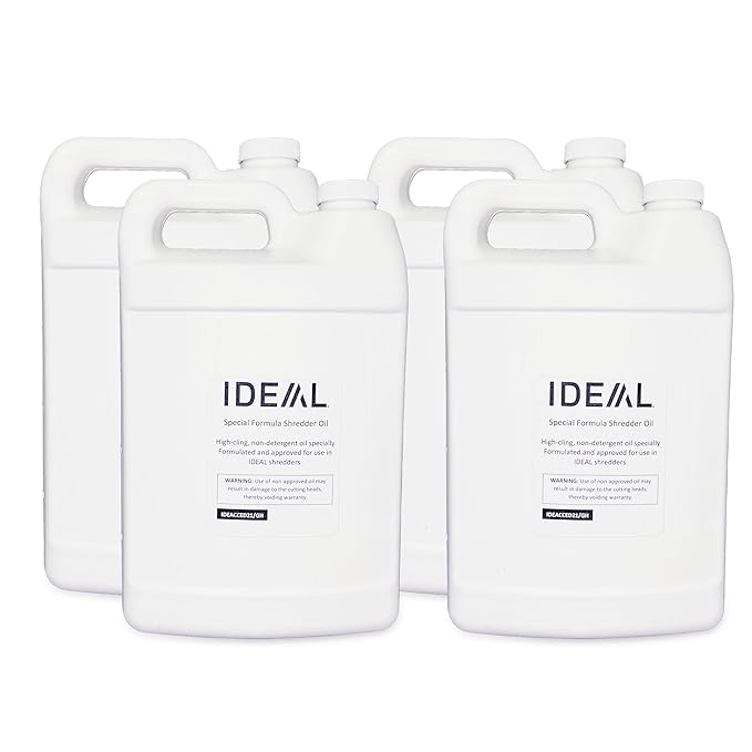 IDEAL Special High-Cling Lubricating Oil for ideal Shredders, Great for Any Automatic Oiler, Non-Toxic, Non-Detergent, Extend Life of Your Shredder (4 Bottles, 1 Gallon Each)
