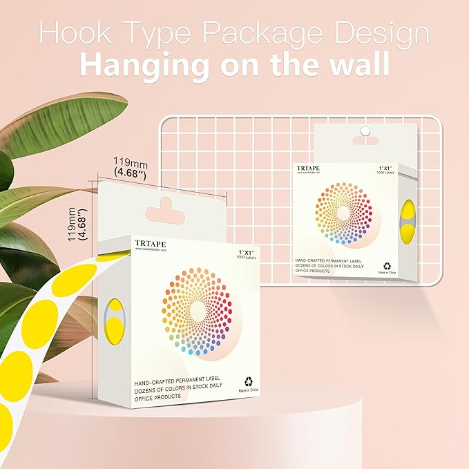1 Inch Round Color Coding Labels, 1000 Dots Per Roll Yellow Color Coded Dot Stickers, Round Color Dot Labels for Organizing, Filing, and Storage