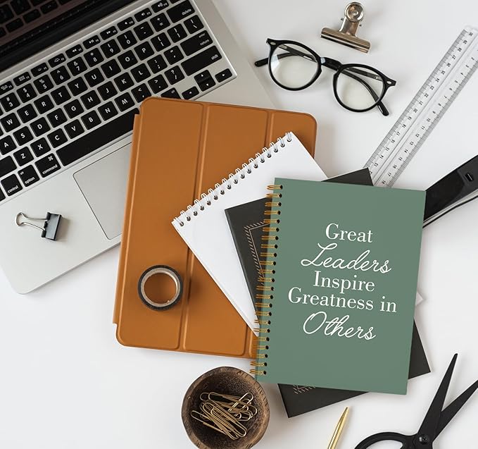OXW Green Notebooks for Work, Employee Appreciation Gifts, Leadership Gifts Notebook Journal for Writing Meeting Office, Thank You Gifts for Women Men Leader Mentor Boss Manager, 5.5"x8.3"