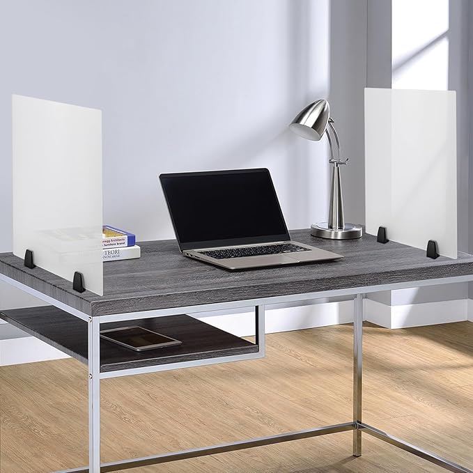 2 Pack Desk Privacy Panels & Dividers, 24 * 18" Frosted Acrylic Desk Partition Panel with Clamps, Portable Privacy Screen for Office, School, Call Center Workstation