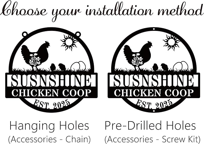 Personalized Chicken Coop Metal Signs Custom Chicken Coop Decor Chicken Coop Accessories Chicken Signs for Coop Funny Outdoor Personalized Fluffy Butt Hut Chicken Sign Gift for Chicken Lovers