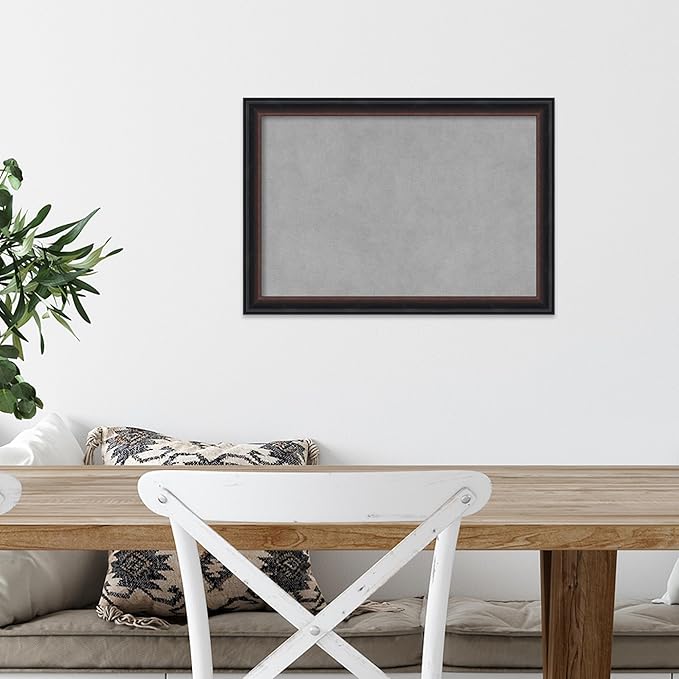 Amanti Art Black Framed Magnetic Board 14x20 Small Vision Board for use with Magnets, 100% Metal Sheet to Display Items as Office Decor or for Home Organization in mudroom, Kitchen or Kids Room