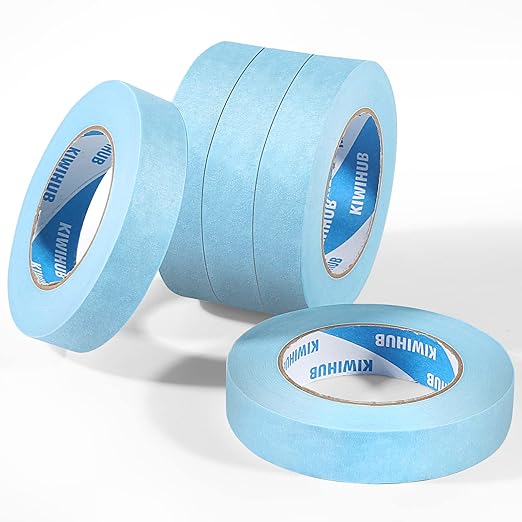 KIWIHUB Light Blue Painters Tape,1 inch x 60 Yards x 5 Rolls (300 Yards Total) - Medium Adhesive Masking Tape for Painting,Labeling,DIY Crafting,Decoration and School Projects