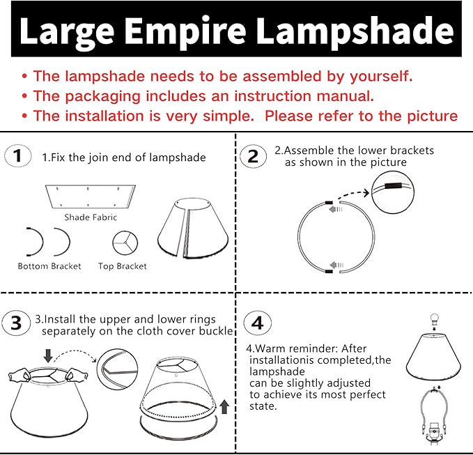 GO&SO 2Pcs Large Lamp Shades Burgundy Fabric Lampshade, 6.5" Top x 16.3" Bottom x 10.5" Height, Handcrafted Replacement Lamp Shade for Table,Floor Lamps,Spider Empire Lamp Cover, Assembly Required