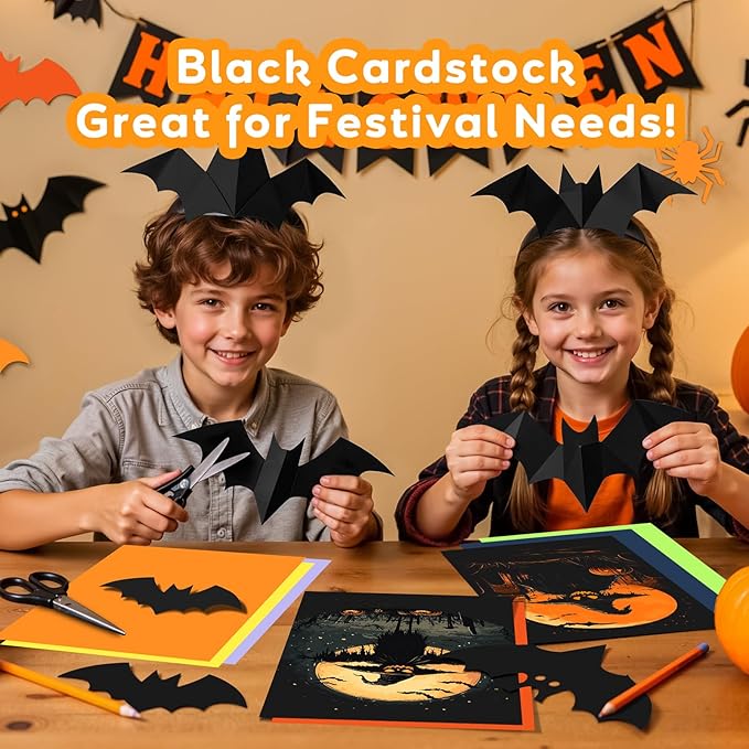 Black Cardstock 8.5 x 11 Card Stock Construction Paper,40 Sheets Black Paper CardStock for Invitations, Art, Drawing, Menus, DIY Card, Tags, Cards Making, Craft, Certificate, School, Office Printing