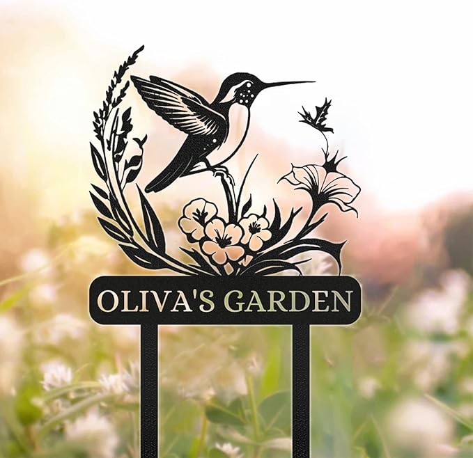 Personalized Garden Signs | Custom Bird Garden Stake Metal Sign | Metal Signs Customized | Garden Signs Decorative Outdoor | Garden Art Gifts | Customized Metal Yard Sign Stakes