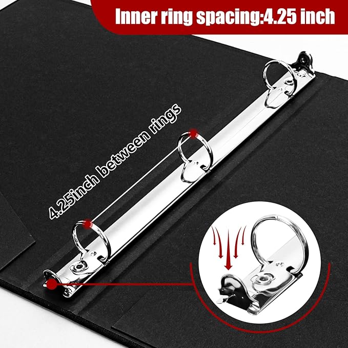 Vienrose 3 Ring Binder 1 Inch Round Rings with Linen Fabric Cover, Fits 8.5 x 11 Inch Paper, Durable Organizer for School, Office, Home, Recipes, Grey