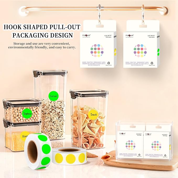 PARLAIM 2 Rolls 2000PCS 3/4" Round Circle Color-Code Dot Stickers,2 Color Style Colorful Coding Label Sticker for Home Office Classroom(Fluorescent Green+Yellow)