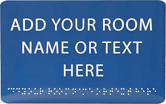 ADA CENTRAL SIGNS - 9" X6" Personalized Custom Sign - ADA Compliant Tactile Graphics Grade 2 Braille Text Acrylic Wall Signs - Add Your Room Name Text Sign for Home School Office Business Workplace