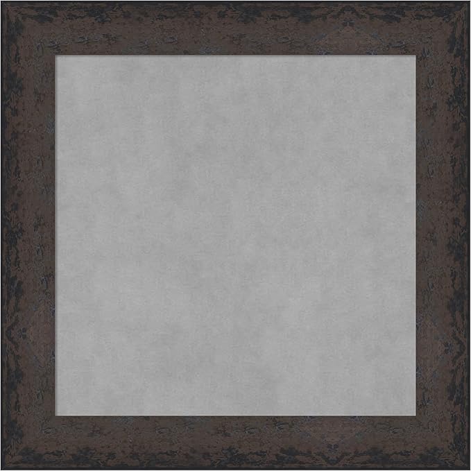 Amanti Art Black Framed Magnetic Board 25x25 Medium Vision Board for use with Magnets, 100% Metal Sheet to Display Items as Office Decor or for Home Organization in mudroom, Kitchen or Kids Room