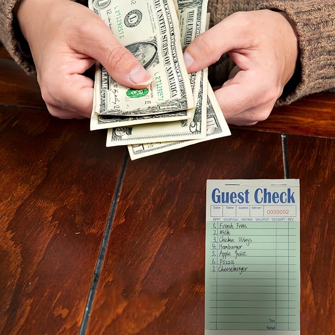 Guest Check Books 10 Pack, Guest Checks for Servers, Server Note Pads, Waitress Accessories Writing Pad, Thick Server Paper with Guest Receipts, Restaurant Supplies Order Pad Total 500 Sheets