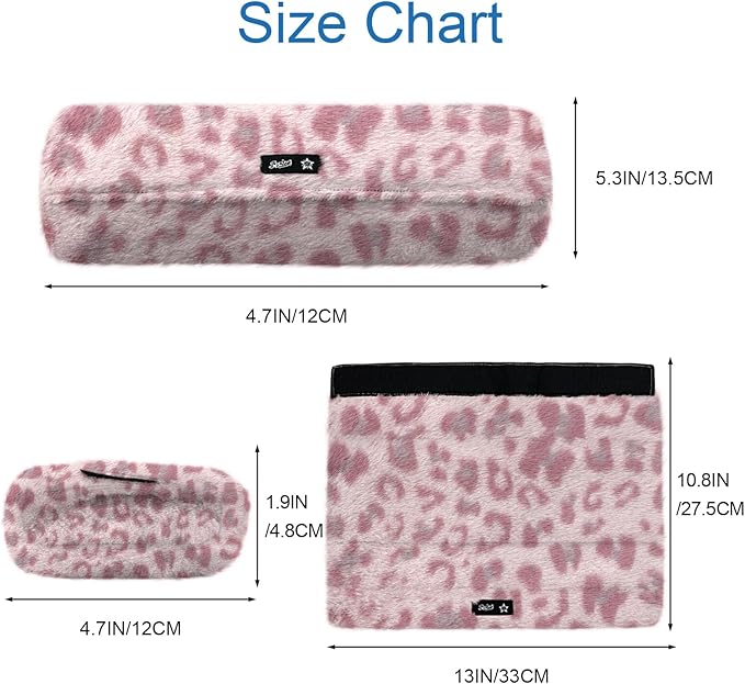 SPRING SEAON Wheelchair Armrest Covers 2 Pack Soft Memory Foam Wheelchair armrest Pads Wicking Washable for Office Transport Chair (Pink Leopard)