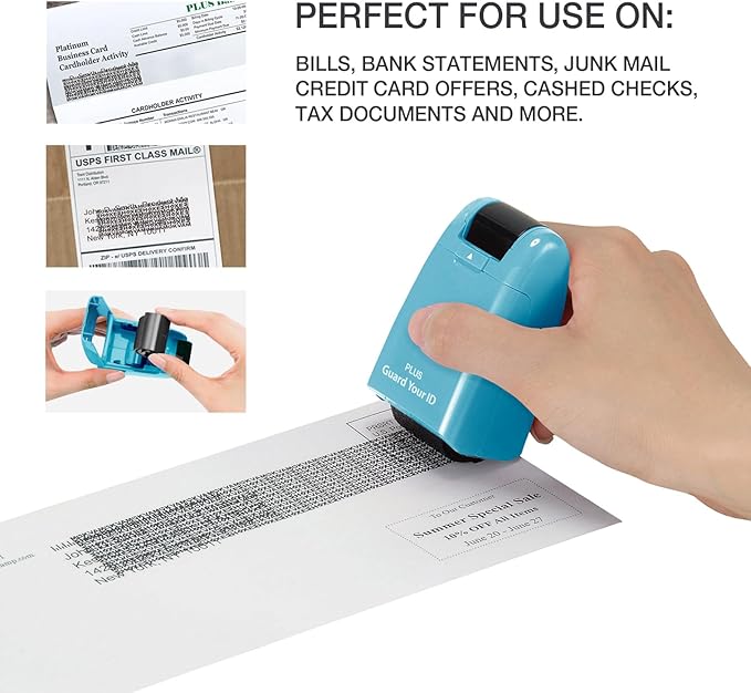 Guard Your ID Identity Protection Stamp Roller, Turquoise
