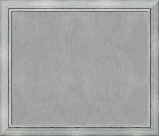 Amanti Art Silver Framed Magnetic Board 47x55 Oversize Vision Board for use with Magnets, 100% Metal Sheet to Display Items as Office Decor or for Home Organization in mudroom, Kitchen or Kids Room