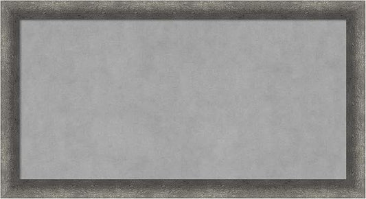 Amanti Art Grey Framed Magnetic Board 14x26 Small Vision Board for use with Magnets, 100% Metal Sheet to Display Items as Office Decor or for Home Organization in mudroom, Kitchen or Kids Room