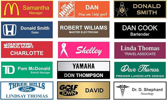 Better Badges Engraved Custom Name Tags Up to 3 Lines of Engraving