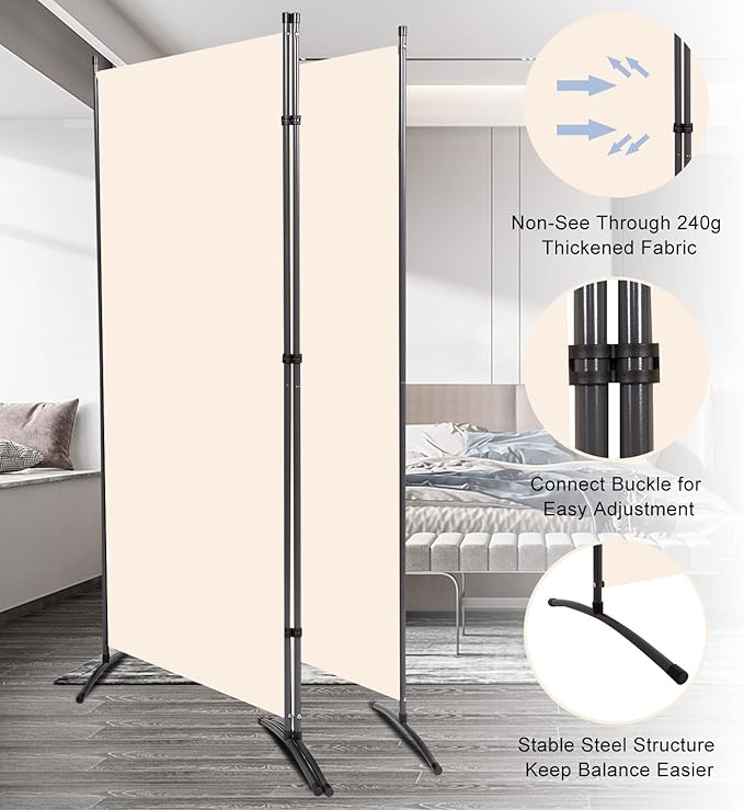 Room Divider 6FT Folding Privacy Screens, 3 Panel Partition Room Dividers w/Freestanding Design, Portable Wall Divider for Room Separtation, Fabric Screen Panel for Home Office Bedroom Dorm