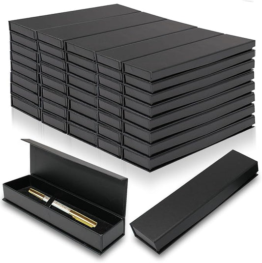 Olutacot 42 Pcs Pen Gift Boxes Empty Black Ballpoint Pen Gift Box with Cushion Pen Jewelry Display Box Empty Present Collection Cases for Birthday Souvenir Business Gifting Office Supplies
