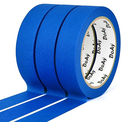 DOAY 3 Pack Blue Painters Tape - Masking Tape 1 Inch Wide - Multi-Surface, Smart Adhesion, Indoor & Outdoor - 270FT Total - Paint Tape for DIY, Labeling, Art, Car, General Purpose (#3910)