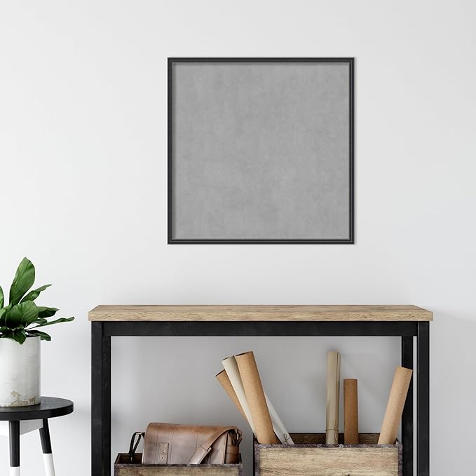 Amanti Art Black Framed Magnetic Board 25x25 Medium Vision Board for use with Magnets, 100% Metal Sheet to Display Items as Office Decor or for Home Organization in mudroom, Kitchen or Kids Room