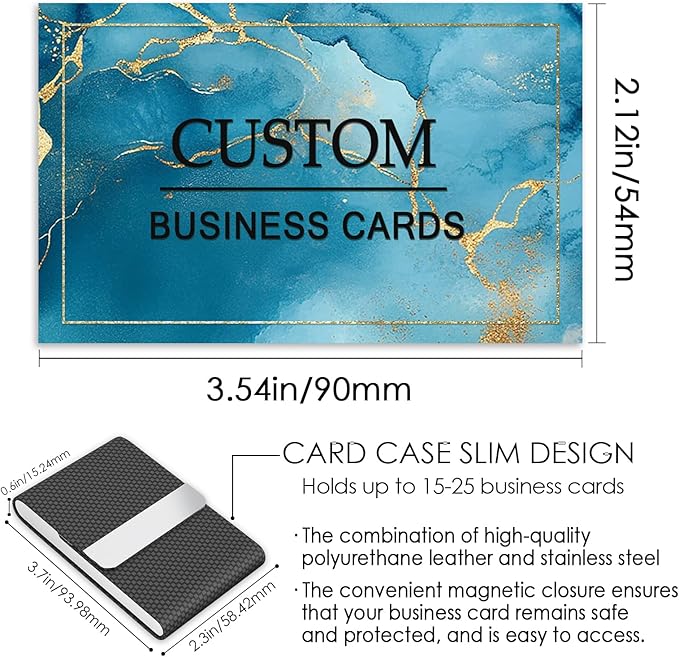 Custom Business Cards - Customizable Logo/Text/QR Code, 300gsm Matte Paper Front & Back Sides Printed, for Company/Business/Thanks Cards 100/200/500/1000/2000 Pcs