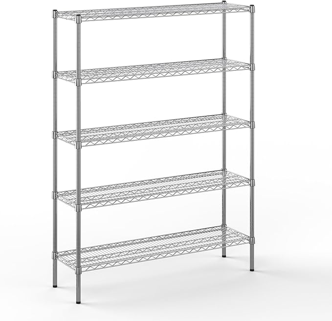 Regal Altair 14" Deep x 48" Wide x 64" Height Wire Shelving Kit | 5-Tier | NSF Commercial Storage Rack Unit