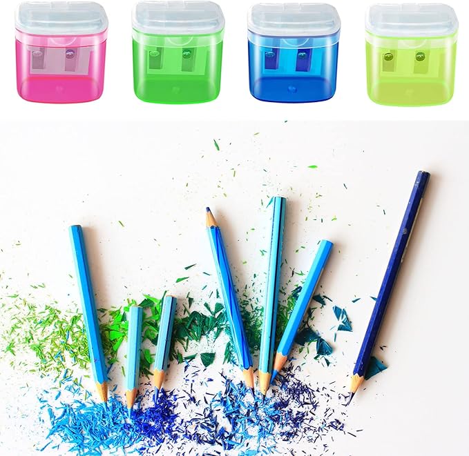 Gutyble 48 Pcs Manual Pencil Sharpeners with Lid, for School,Office and Home