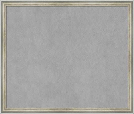 Amanti Art Silver Framed Magnetic Board 22x26 Medium Vision Board for use with Magnets, 100% Metal Sheet to Display Items as Office Decor or for Home Organization in mudroom, Kitchen or Kids Room