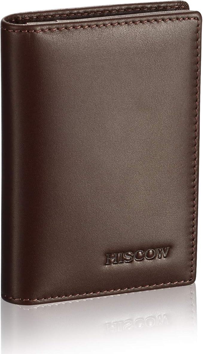 Leather Business Card Case Holder for Men & Women, Italian Calfskin