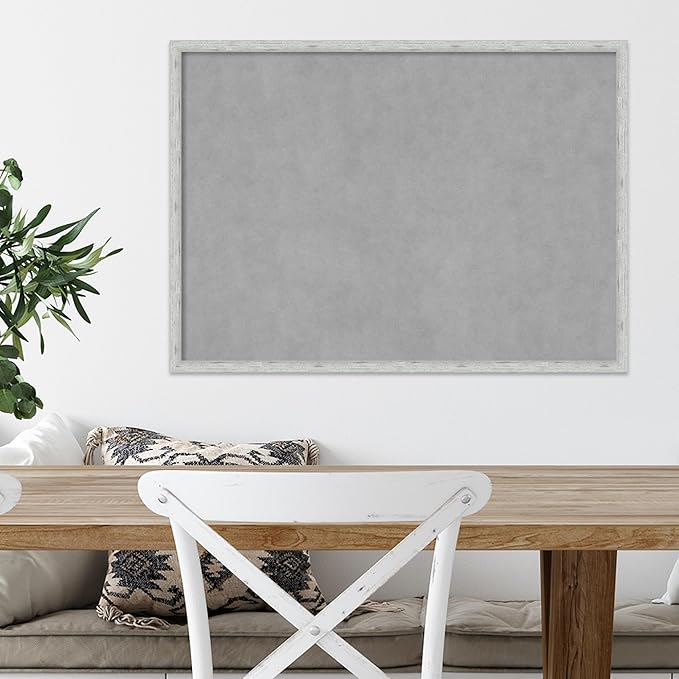 Amanti Art Silver Framed Magnetic Board 21x29 Medium Vision Board for use with Magnets, 100% Metal Sheet to Display Items as Office Decor or for Home Organization in mudroom, Kitchen or Kids Room