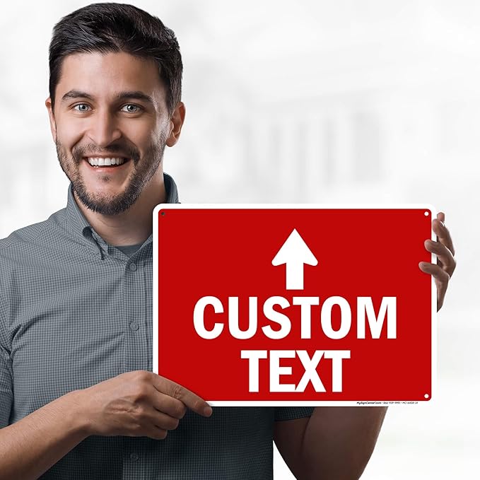 Custom Arrow,Custom Directional Sign, Up Arrow,10x14 Inches, Rust Free .040 Aluminum, Fade Resistant, Made in USA by My Sign Center