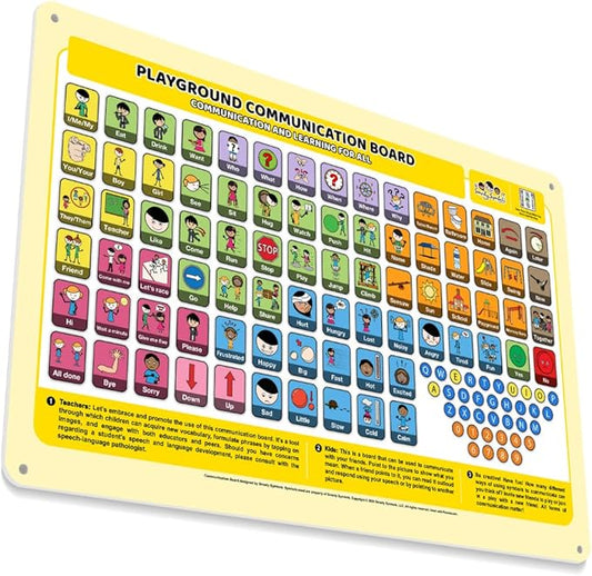 Outdoor Rated Plastic School Playground Communication Board - Weather-Proof Inclusive Communication Aid for Autism & Inclusive Play