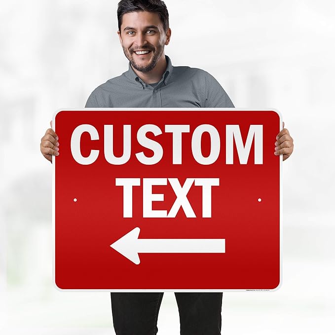 Custom Arrow,Custom Directional Sign, Left Arrow,24x30 Inches, 3M EGP Reflective, Rust Free .080 Aluminum, Fade Resistant, Made in USA by My Sign Center